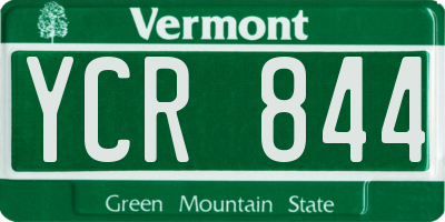 VT license plate YCR844