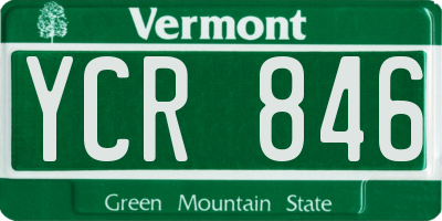 VT license plate YCR846