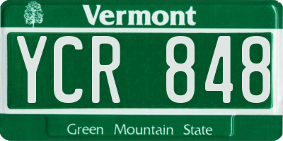 VT license plate YCR848