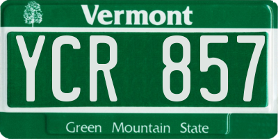 VT license plate YCR857