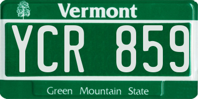 VT license plate YCR859