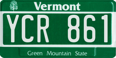 VT license plate YCR861