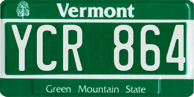VT license plate YCR864