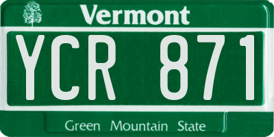 VT license plate YCR871