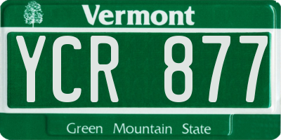VT license plate YCR877