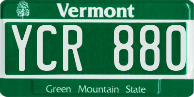 VT license plate YCR880