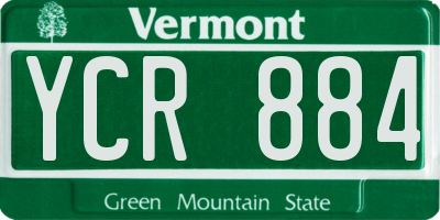 VT license plate YCR884