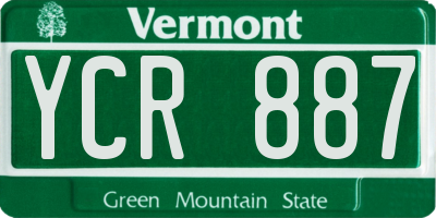 VT license plate YCR887