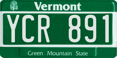 VT license plate YCR891