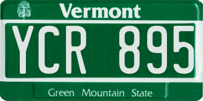 VT license plate YCR895