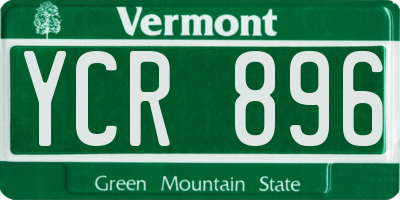 VT license plate YCR896