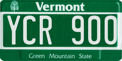 VT license plate YCR900