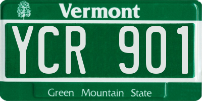 VT license plate YCR901