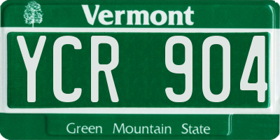 VT license plate YCR904