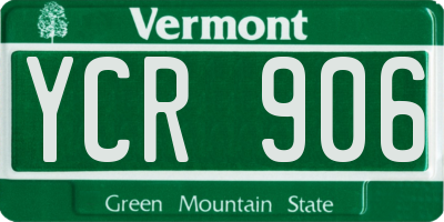 VT license plate YCR906