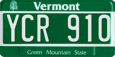 VT license plate YCR910