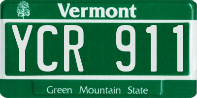 VT license plate YCR911