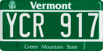VT license plate YCR917
