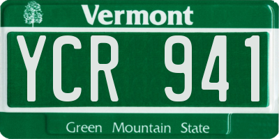 VT license plate YCR941