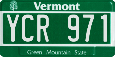 VT license plate YCR971