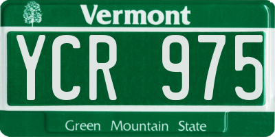 VT license plate YCR975
