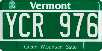 VT license plate YCR976