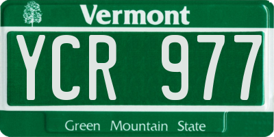 VT license plate YCR977
