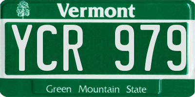 VT license plate YCR979