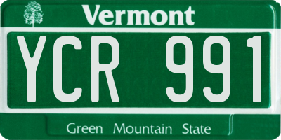 VT license plate YCR991