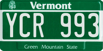 VT license plate YCR993