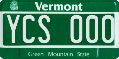 VT license plate YCS000