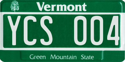 VT license plate YCS004