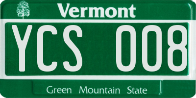 VT license plate YCS008