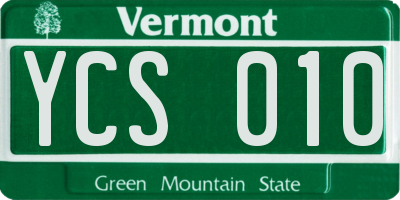 VT license plate YCS010