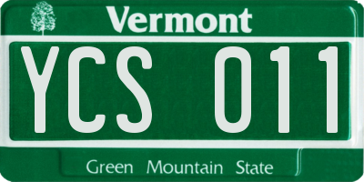 VT license plate YCS011