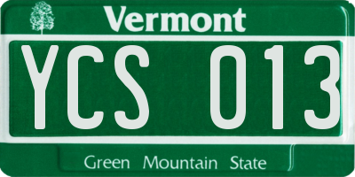VT license plate YCS013