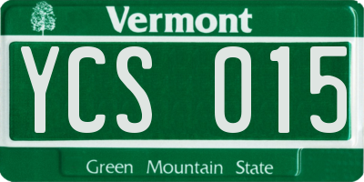 VT license plate YCS015