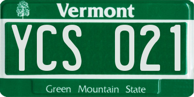 VT license plate YCS021
