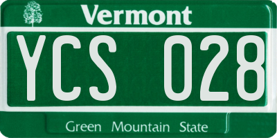 VT license plate YCS028