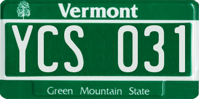 VT license plate YCS031