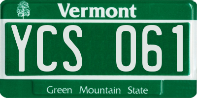 VT license plate YCS061