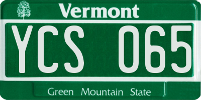 VT license plate YCS065