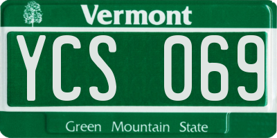 VT license plate YCS069
