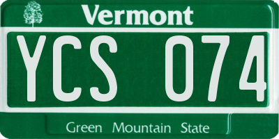 VT license plate YCS074