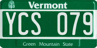 VT license plate YCS079