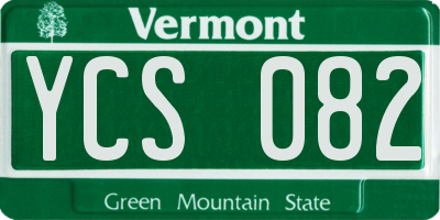 VT license plate YCS082