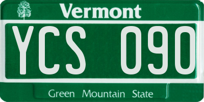 VT license plate YCS090