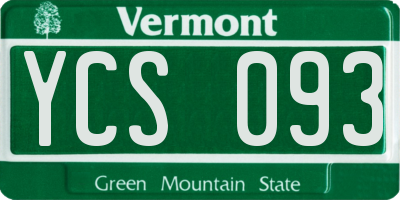 VT license plate YCS093