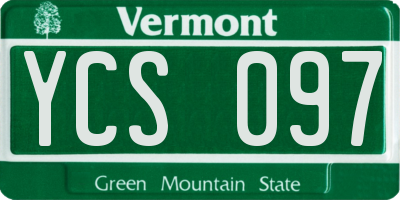 VT license plate YCS097