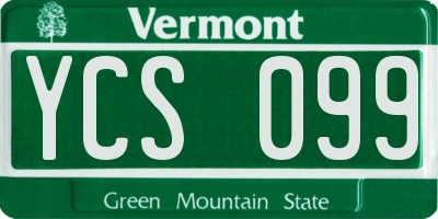 VT license plate YCS099